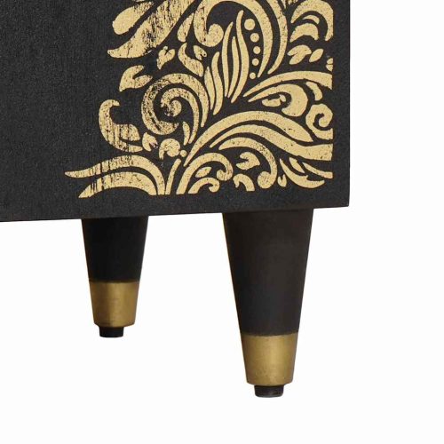  Fürdőszobai Szekrény Szett ajtóval 2 pcs Fekete Tömör Mangófát