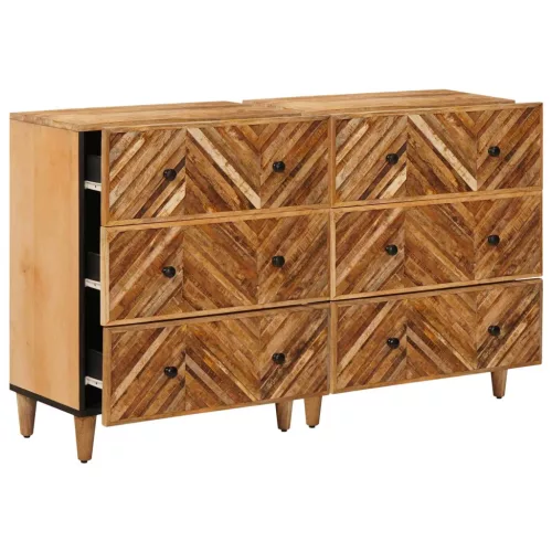  Tároló szekrények 2 pcs Barna 60 x 33,5 x 75 cm Tömör Mangófát