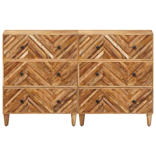  Tároló szekrények 2 pcs Barna 60 x 33,5 x 75 cm Tömör Mangófát