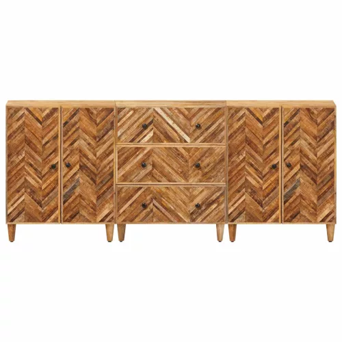  Tároló szekrények 3 pcs Barna 60 x 33,5 x 75 cm Tömör Mangófát
