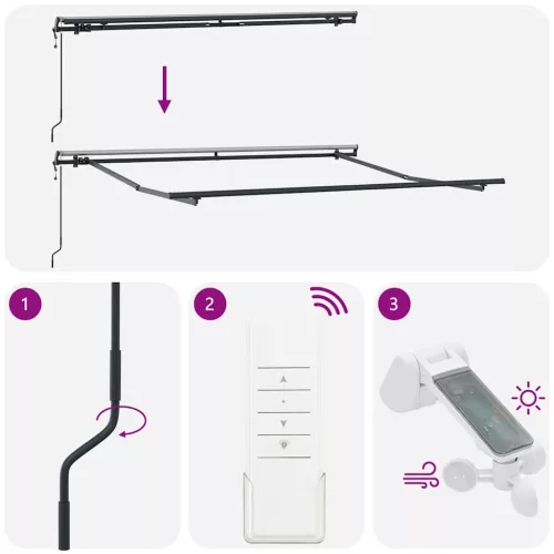  burgundi vörös automata kihúzható napellenző 300 x 250 cm
