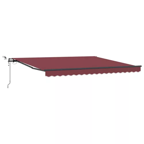  burgundi vörös automata kihúzható LED-es napellenző 400x300 cm