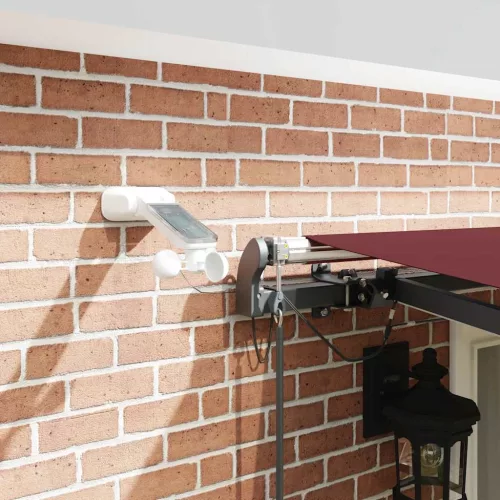  burgundi vörös automata kihúzható LED-es napellenző 500x300 cm