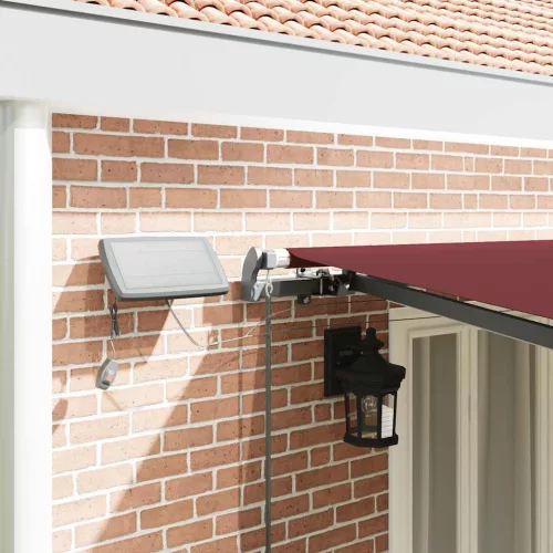  burgundi vörös kézzel kihúzható LED-es napellenző 600 x 300 cm