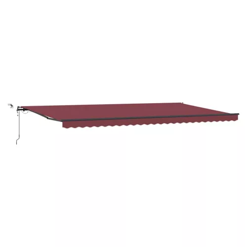  burgundi vörös automata kihúzható LED-es napellenző 600x300 cm