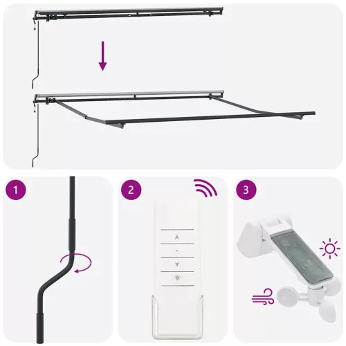  barna automata kihúzható napellenző 300x250 cm