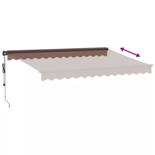  barna automata kihúzható LED-es napellenző 350 x 250 cm