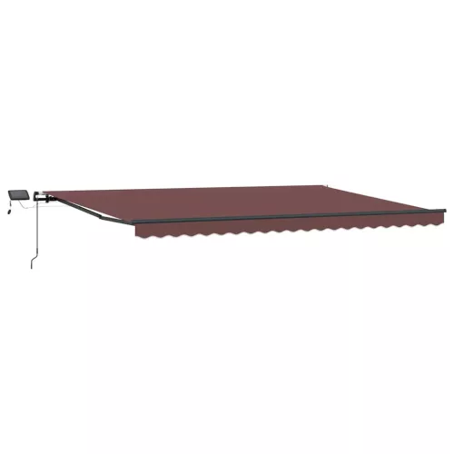  barna kézzel kihúzható LED-es napellenző 500 x 300 cm