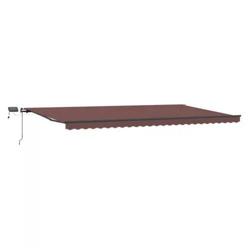 barna kézzel kihúzható LED-es napellenző 600 x 300 cm