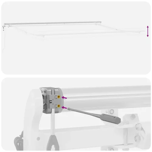  antracitszürke-fehér automata kihúzható napellenző 450 x 300 cm