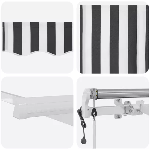  antracitszürke-fehér automata kihúzható napellenző 450 x 300 cm