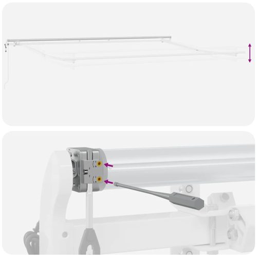  antracitszürke-fehér automata kihúzható napellenző 500 x 300 cm