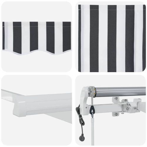  antracitszürke-fehér automata kihúzható napellenző 500 x 300 cm