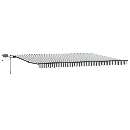  antracitszürke-fehér LED-es kézi napellenző 500 x 300 cm