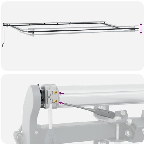  antracitszürke-fehér automata kihúzható napellenző 600 x 300 cm