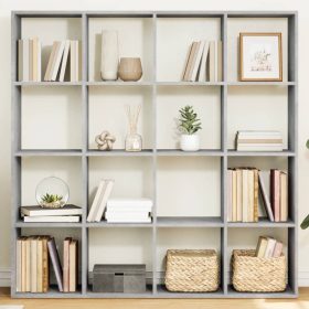    betonszürke szerelt fa könyvszekrény 137,5 x 29 x 137,5 cm