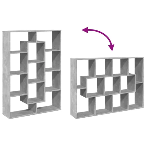  betonszürke szerelt fa könyvszekrény 102 x 29 x 143 cm