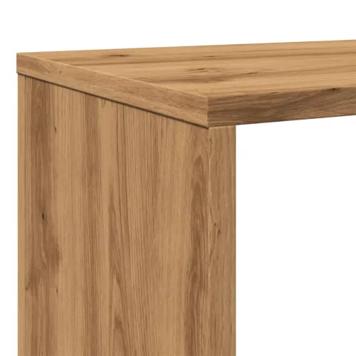  kézműves tölgy színű szerelt fa könyvszekrény 132x29x141,5 cm