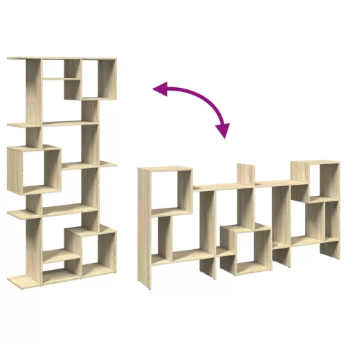  sonoma tölgy színű szerelt fa könyvszekrény 92 x 29 x 188 cm