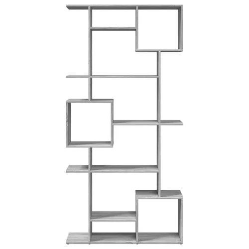  szürke sonoma színű szerelt fa könyvszekrény 92 x 29 x 188 cm