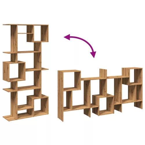  kézműves tölgy színű szerelt fa könyvszekrény 92 x 29 x 188 cm