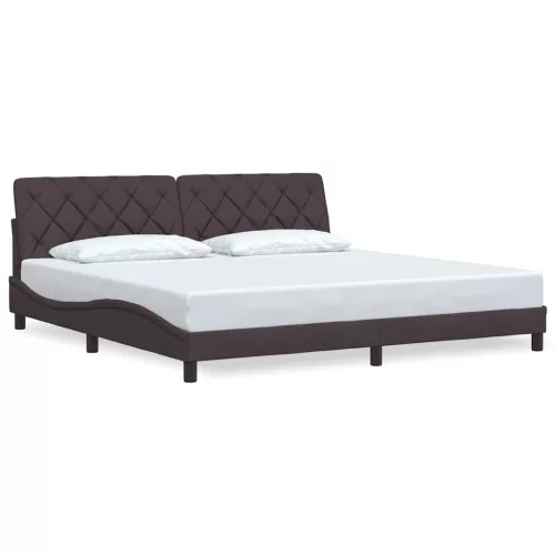  sötétbarna szövet ágykeret matrac nélkül 200 x 200 cm