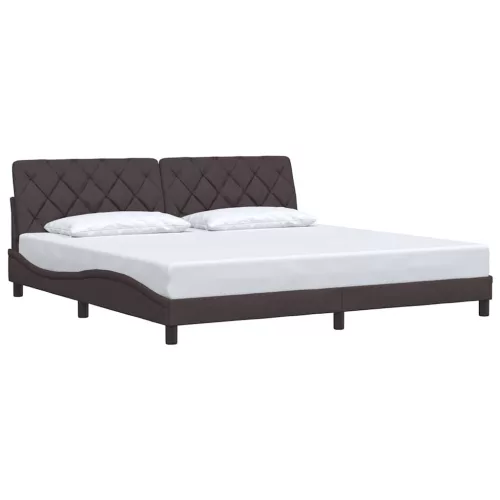  sötétbarna szövet ágykeret matrac nélkül 200 x 200 cm
