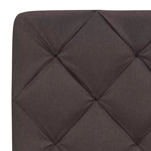  sötétbarna szövet ágykeret matrac nélkül 200 x 200 cm