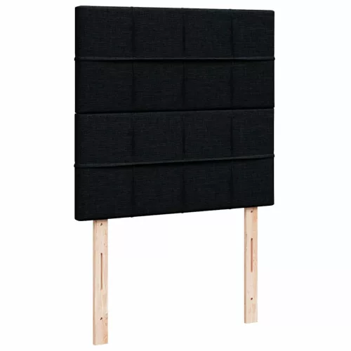 fekete szövet ottomán ágy matraccal & LED-ek 80x200cm