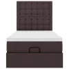  Ottomán ágykeret matraccal sötétbarna 100x200cm szövet