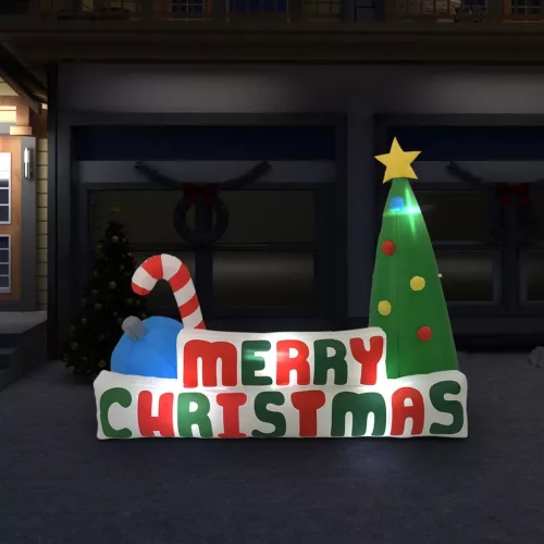  Merry Christmas LED-es felfújható karácsonyi dísz 240 x 188 cm