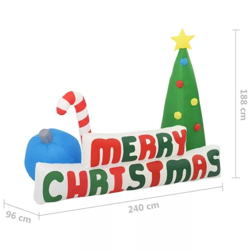  Merry Christmas LED-es felfújható karácsonyi dísz 240 x 188 cm