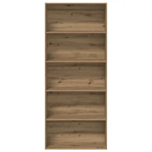  kézműves tölgy színű szerelt fa könyvszekrény 80 x 30 x 189 cm