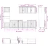 7 részes konyhai szekrény szett Lucca betonszürke műszaki fa