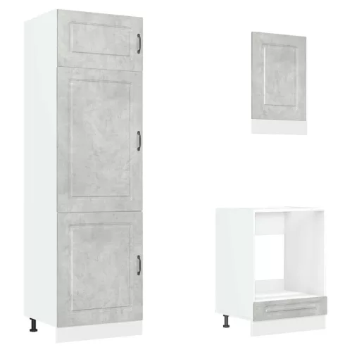  7 részes konyhai szekrény szett Kalmar betonszürke műszaki fa