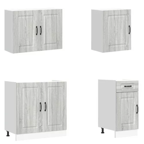  7 darabos konyhaszekrény szett Kalmar szürke sonoma műfa