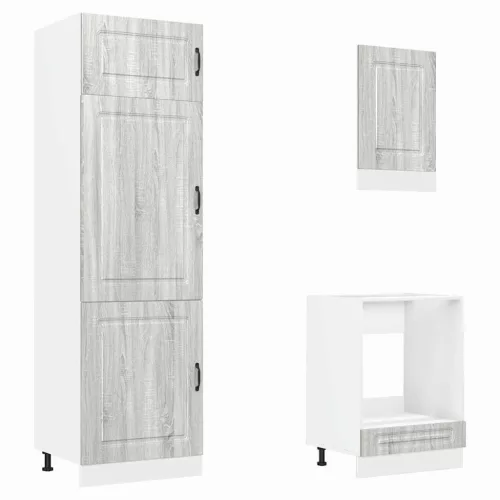  7 darabos konyhaszekrény szett Kalmar szürke sonoma műfa