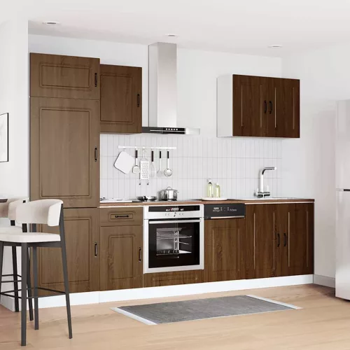  7 darabos konyhaszekrény szett Kalmar barna tölgy műfa