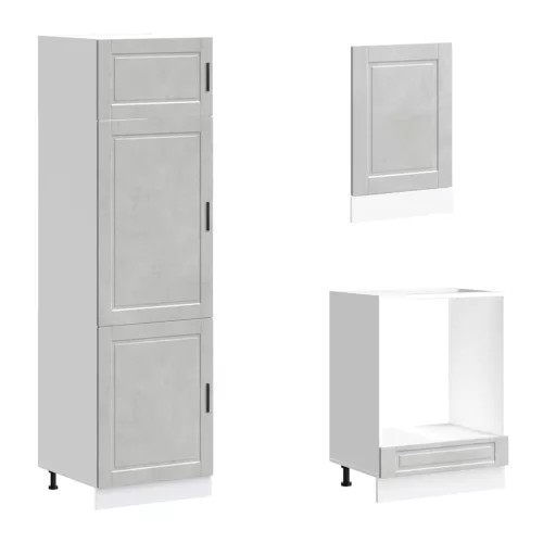  7 részes konyhai szekrény szett Porto betonszürke műszaki fa