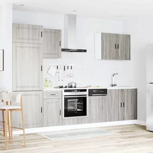  7 darabos konyhaszekrény szett Kalmar szürke sonoma műfa