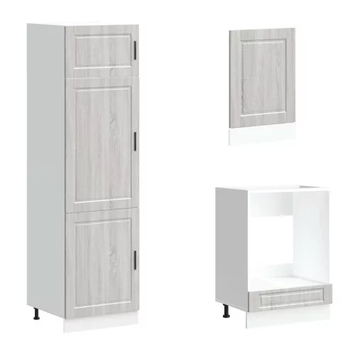  7 darabos konyhaszekrény szett Kalmar szürke sonoma műfa