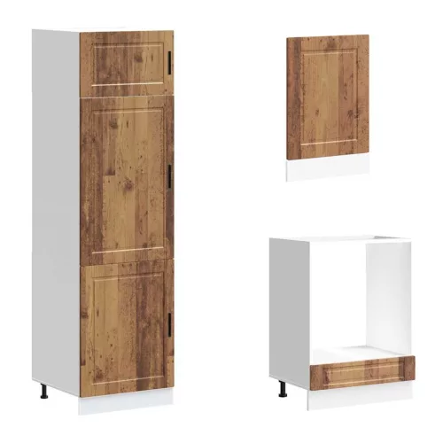  7 darabos konyhaszekrény készlet Porto régi fából készült műfa