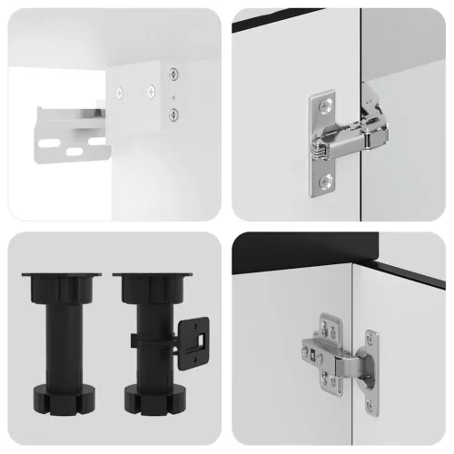  8 darabos konyhaszekrény szett Kalmar fekete színű műfa