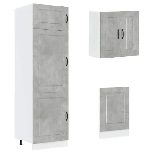  8 részes konyhai szekrény szett Kalmar betonszürke műszaki fa