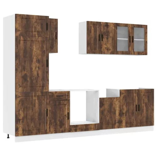  8 részes konyhaszekrény szett Porto füstölt tölgy műszaki fa