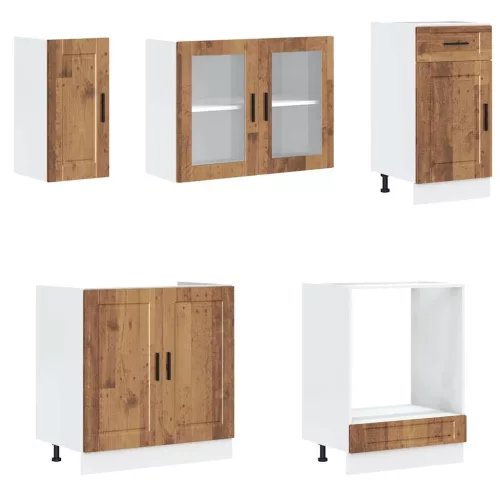  8 darabos konyhaszekrény készlet régi fából készült műfa