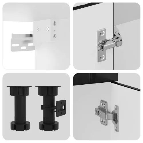  4 darabos konyhaszekrény szett Kalmar fekete színű műfa