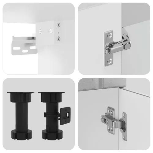  4 részes konyhai szekrény szett Kalmar betonszürke műszaki fa