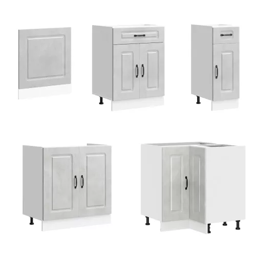  11 részes konyhai szekrény szett Kalmar betonszürke műszaki fa