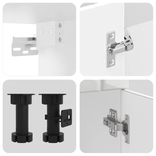  11 részes konyhai szekrény szett Lucca fényes fehér műfa